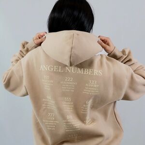 NWT Angel Numbers Hoodie in Oat Milk
